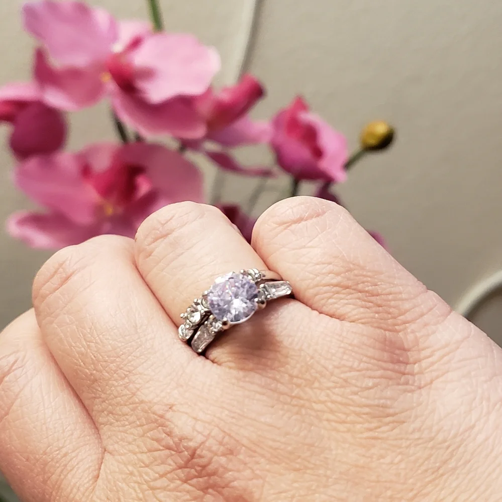 Cubic Zirconia Silver Wedding Ring
